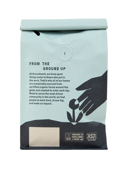 back of bag 12oz supernatural light roast