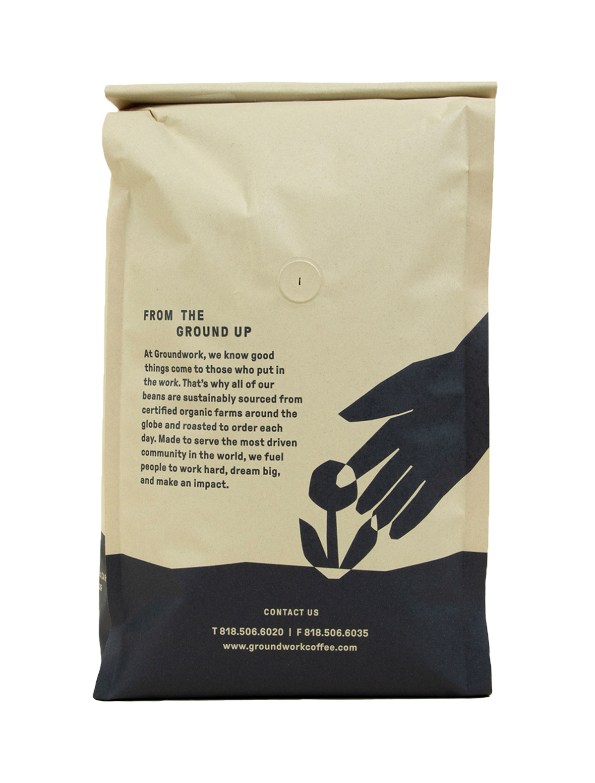Back of bag 5lb Organic Single Origin Uganda light roast