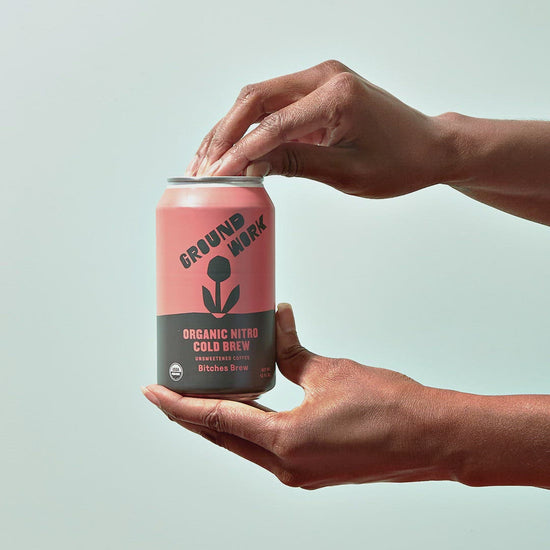 Opening a can of Groundwork Nitro Cold Brew - Bitches Brew